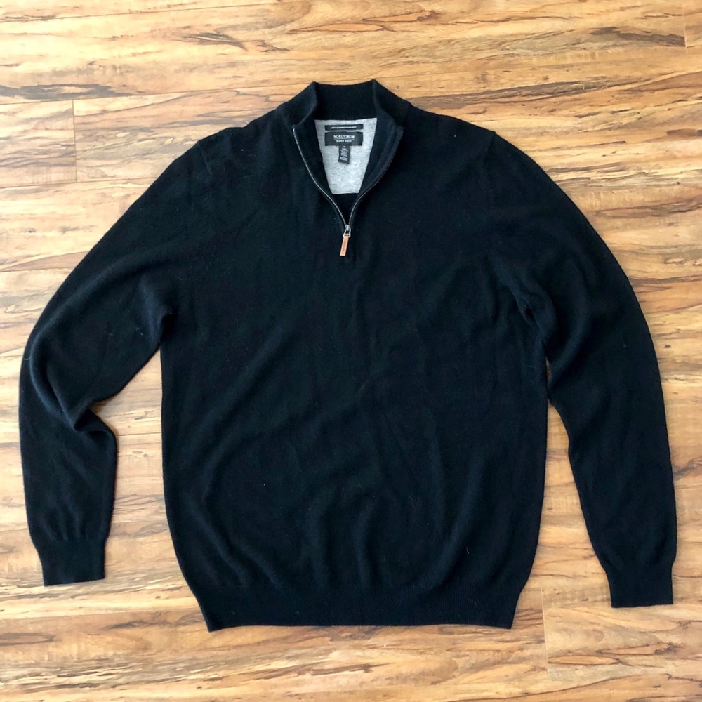 NWT -Men’s Nordstrom 100% Cashmere Qtr Zip Sweater
